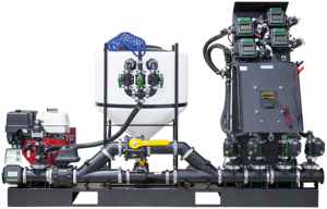 FastBatch Multijet Sprayer loading system with cone, pump and meters